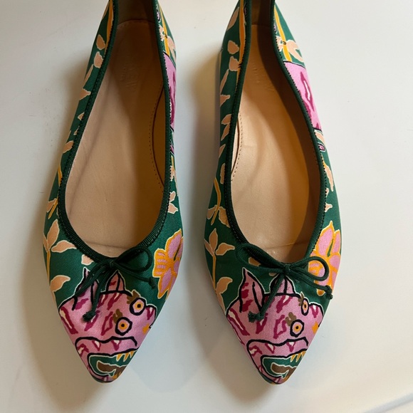J. Crew Shoes - J. Crew Collection Floral Green and Pink Women's Flats
